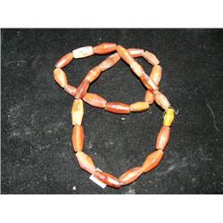 Faceted amber bead necklace 27" (3)