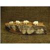 Image 1 : Group of 3 ivory musk ox mounted on cotton wood bark 7.5" by Robert Kokuluk (2)