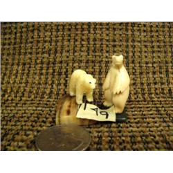 2 ivory bears 1" each (2)