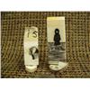 Image 1 : 2 scrimshawed pieces: woman and walrus by Carson Socpick (2)