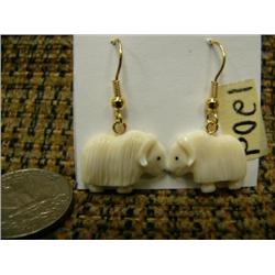 CHOICE on 6 ivory earrings by Robert Kokuluk: musk ox (2)