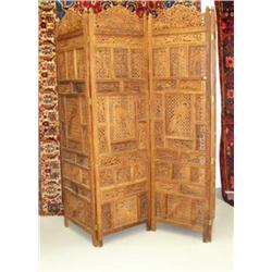 CHOICE on 2: 4 paneled carved teak wood screens (700)