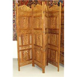 CHOICE on 2: 4 paneled carved teak wood screens (700)