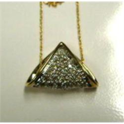 Diamond pendant 14k yellow gold: diamonds (round cut, approx .33 carats, clarity SI3-I2, color K-L) 