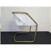 Image 4 : Qty 2 Cantilever Chairs, Natural Suede Leather w/ Brass Frame 22"W x 27"H