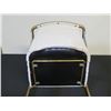Image 5 : Qty 2 Cantilever Chairs, Natural Suede Leather w/ Brass Frame 22"W x 27"H