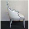 Image 4 : Qty 2 Upholstered Natural Leather Chairs, Lt. Gray 24" x 18" x 38"H