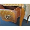 Image 14 : 2-Drawer Bombe Side Table (or Nightstand) w/ Natural Marble Top 29" x 15" x 30"H