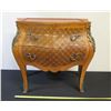Image 16 : 2-Drawer Bombe Side Table (or Nightstand) w/ Natural Marble Top 29" x 15" x 30"H