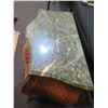 Image 3 : 2-Drawer Bombe Side Table (or Nightstand) w/ Natural Marble Top 29" x 15" x 30"H