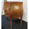 Image 7 : 2-Drawer Bombe Side Table (or Nightstand) w/ Natural Marble Top 29" x 15" x 30"H