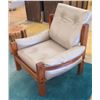Image 17 : Wood-Framed Natural Leather Armchair, Pirelli Ltd. (Great Britain) 30" x 29" x 34"H