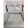 Image 2 : Wood-Framed Natural Leather Armchair, Pirelli Ltd. (Great Britain) 30" x 29" x 34"H