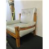 Image 4 : Wood-Framed Natural Leather Armchair, Pirelli Ltd. (Great Britain) 30" x 29" x 34"H