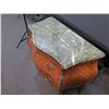 Image 15 : 2-Drawer Bombe Side Table (or Nightstand) w/ Natural Marble Top 29" x 15" x 30"H