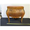 Image 16 : 2-Drawer Bombe Side Table (or Nightstand) w/ Natural Marble Top 29" x 15" x 30"H