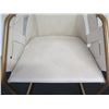 Image 5 : Qty 2 Cantilever Chairs, Natural Suede Leather w/ Brass Frame 22"W x 27"H
