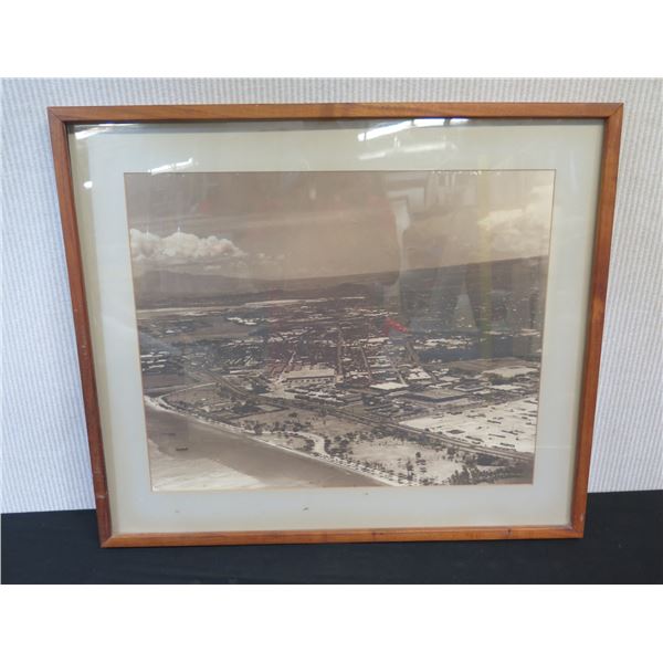 Vintage Scenic Photographic Image, Wood Framed & Matted 30" x 26"