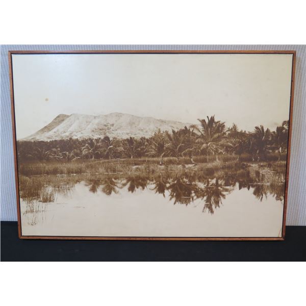 Vintage Scenic Photographic Image, Wood Framed 30" x 26"