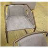 Image 11 : Qty 2 Cantilever Chairs, Natural Leather w/ Brass Frame 22"W x 27"H