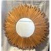 Image 1 : Large Sunburst Wall Mirror, Natural Teak Wood, 40" Dia.
