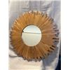 Image 2 : Large Sunburst Wall Mirror, Natural Teak Wood, 40" Dia.