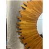 Image 5 : Large Sunburst Wall Mirror, Natural Teak Wood, 40" Dia.