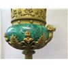 Image 10 : Very Large Brass Cast Chalice w/ Ornate Gilt Relief and Faux Malachite Overlay 24" H