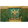 Image 5 : Very Large Brass Cast Chalice w/ Ornate Gilt Relief and Faux Malachite Overlay 24" H