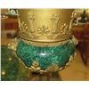 Image 6 : Very Large Brass Cast Chalice w/ Ornate Gilt Relief and Faux Malachite Overlay 24" H