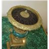 Image 3 : Very Large Brass Cast Chalice w/ Ornate Gilt Relief and Faux Malachite Overlay 24" H