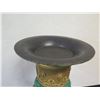 Image 9 : Very Large Brass Cast Chalice w/ Ornate Gilt Relief and Faux Malachite Overlay 24" H