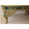 Image 2 : Large Empire Style Gilt Faux Malachite Table w/ Clawfoot Detail 63" x 31" x 33"H