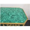 Image 7 : Large Empire Style Gilt Faux Malachite Table w/ Clawfoot Detail 63" x 31" x 33"H