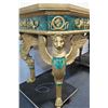 Image 8 : Large Empire Style Gilt Faux Malachite Table w/ Clawfoot Detail 63" x 31" x 33"H