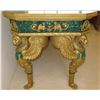 Image 9 : Large Empire Style Gilt Faux Malachite Table w/ Clawfoot Detail 63" x 31" x 33"H