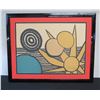 Image 1 : Vintage Abstract Modern Art, Hand Signed by Artist Alexander Calder, Framed 36" x 28"