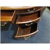 Image 16 : Maitland-Smith Oval Executive Desk w/ Drawers & Cabinet, Marquetry Detail 70" x 44" x 30"H