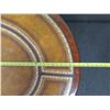 Image 20 : Maitland-Smith Oval Executive Desk w/ Drawers & Cabinet, Marquetry Detail 70" x 44" x 30"H
