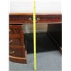 Image 23 : Maitland-Smith Oval Executive Desk w/ Drawers & Cabinet, Marquetry Detail 70" x 44" x 30"H