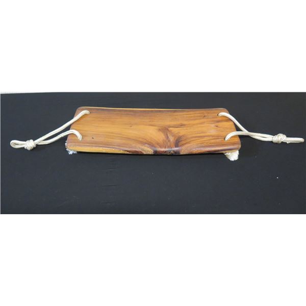 MDZ Creations Koa Wood Swing w/ Maker's Mark & Rope Handles 24" x 9"