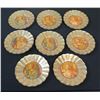 Image 1 : Qty 8 Lesley Roy Hand Illuminated Minstrel Angels Fluted Plates in 24kt Gold 8" dia