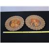 Image 9 : Qty 2 Lesley Roy Hand Illuminated Renaissance Minstrel Angels Fluted Plates in 24kt Gold 12" dia