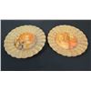 Image 1 : Qty 2 Lesley Roy Hand Illuminated Renaissance Minstrel Angels Fluted Plates in 24kt Gold 12" dia