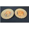 Image 1 : Qty 2 Lesley Roy Hand Illuminated Renaissance Minstrel Angels Fluted Plates in 24kt Gold 12" dia