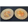 Image 1 : Qty 2 Lesley Roy Hand Illuminated Renaissance Minstrel Angels Fluted Plates in 24kt Gold 12" dia