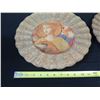Image 8 : Qty 2 Lesley Roy Hand Illuminated Renaissance Minstrel Angels Fluted Plates in 24kt Gold 12" dia