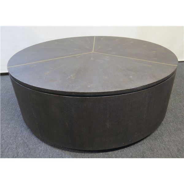 Stanley Furniture CARB-P2 Sundial Cocktail Table, Hollow Wood Base, Faux Shagreen 48" Dia, 17"H