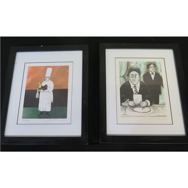 Qty 2 Hand Signed Art by Guy Buffet: 852/4000 & 265/200, Framed 10" x 13.5"