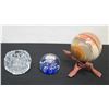 Image 1 : Decorative Glass Balls, Natural Stone Ball & Multi-Faceted Candle Holder w/ Display Stand